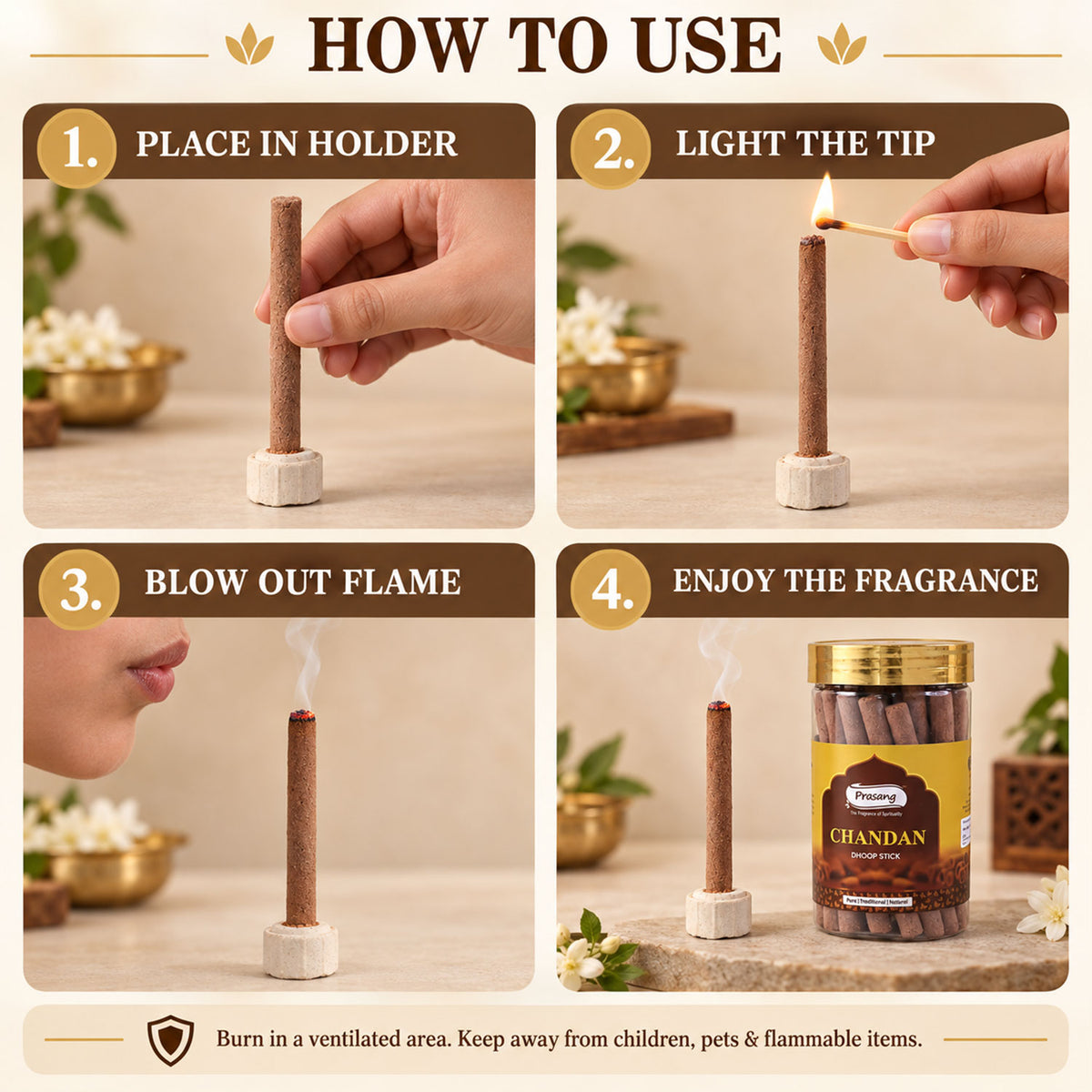 Assorted Fragrance Dhoop Sticks Jar Combo for Daily Puja (6 In 1, 100 Gm Each)