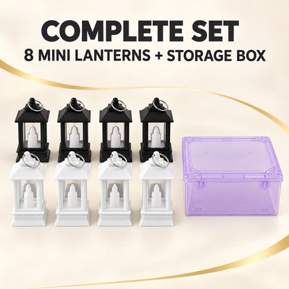 Decorative Flameless LED Mini Lantern Candles for Festive Home Decor (8 Pc Set)