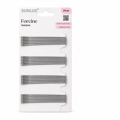 Metal Hair Pins with Rounded Tips for Everyday Bun and Updo Hair Styling (24 Pc)