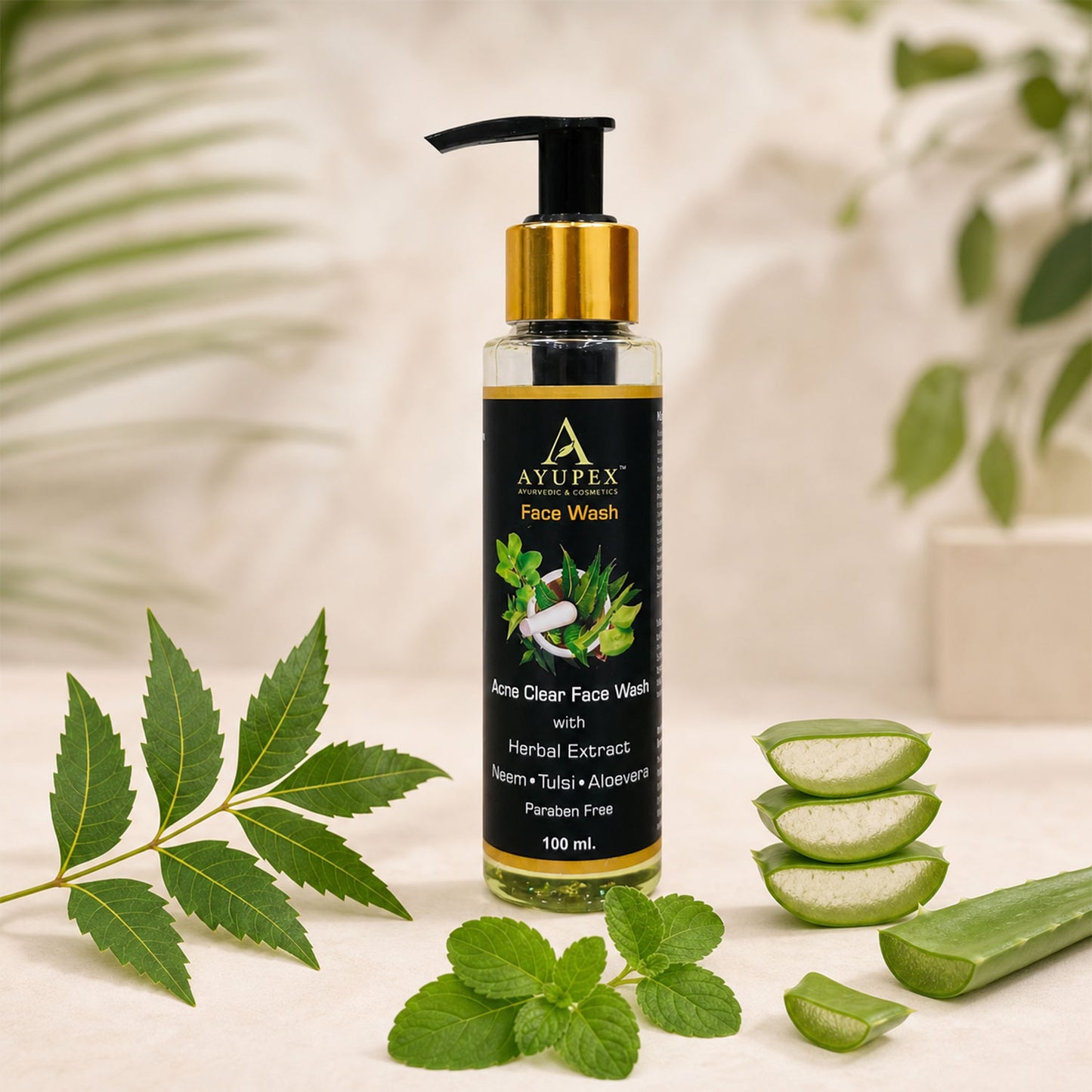 Acne Clear Face Wash – Natural Neem, Tulsi & Aloe Vera Formula