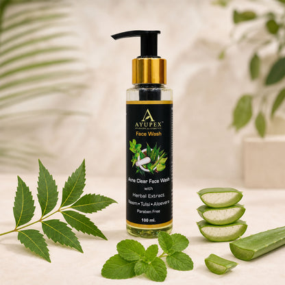 Acne Clear Face Wash – Natural Neem, Tulsi & Aloe Vera Formula