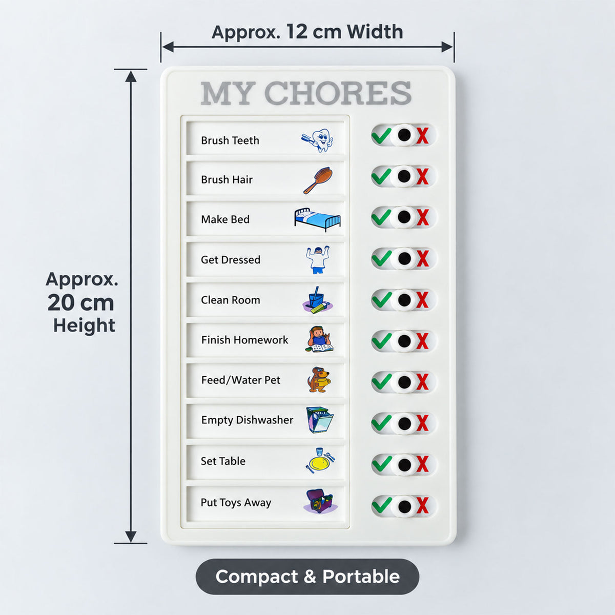 Chores Note Board for Home with Sliders to Track Daily Tasks (1 Pc)