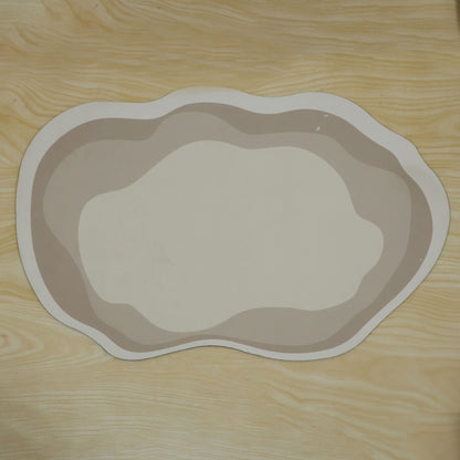 Decorative Wavy Shaped Bathroom Floor Mat for Indoor Home Use (1 Pc, 60x38 Cm)