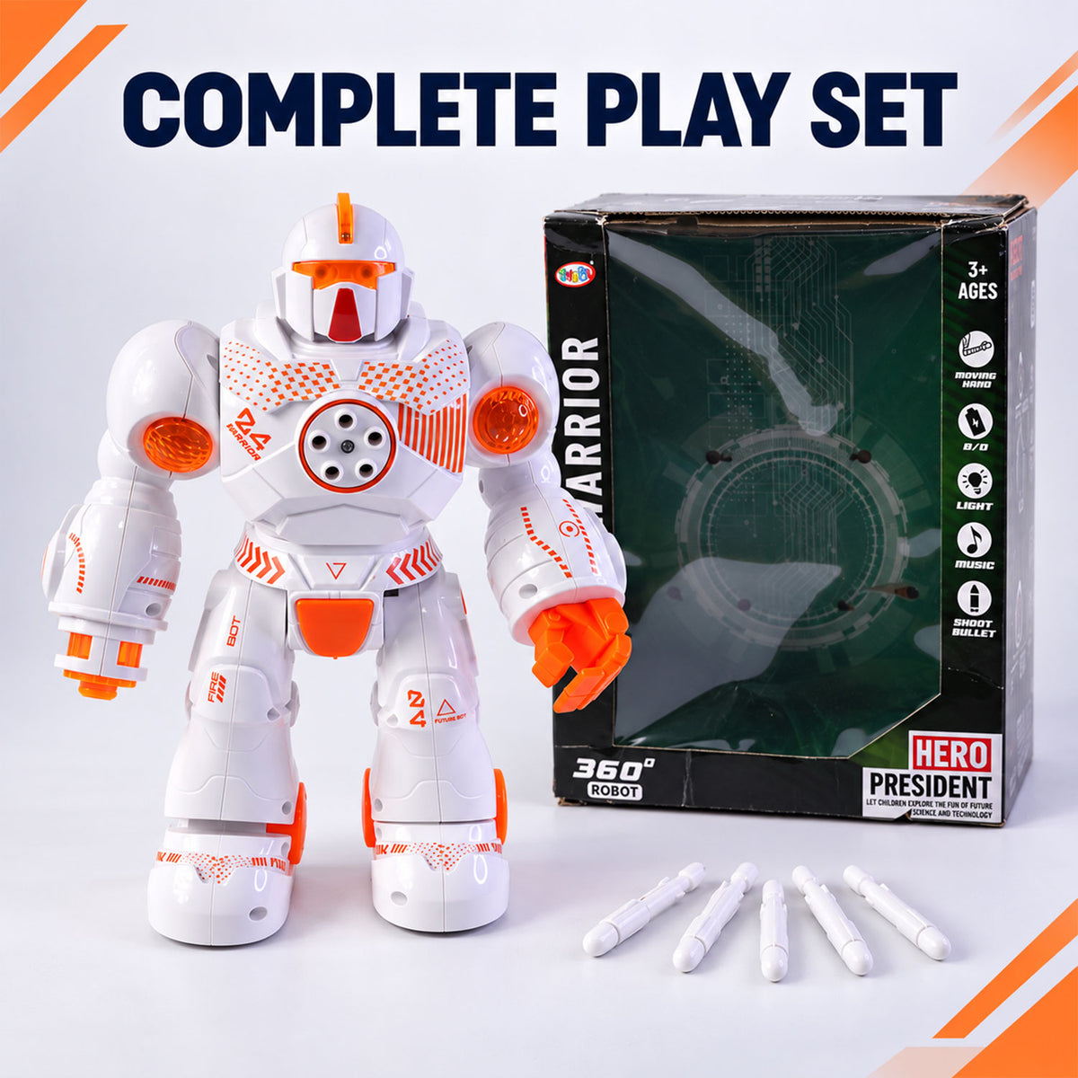 Musical Dancing Robot Toy for Kids, Rotating Robot with Lights and Sound (1 Pc)