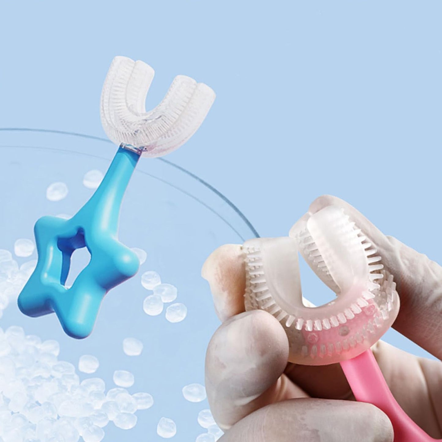 Silicone U-Shape Manual Toothbrush with Star Grip