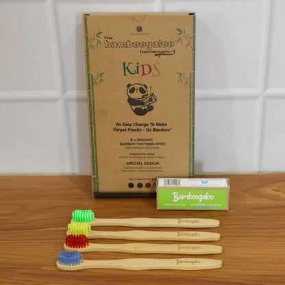 Bamboo Toothbrush Set for Adults (Pack of 4)