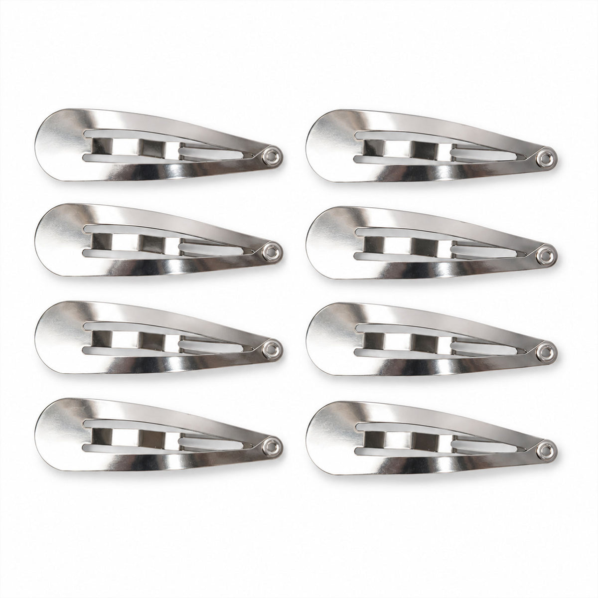 Metal Snap Hair Clips Set 4 Cm for Women and Girls (8 Pc)