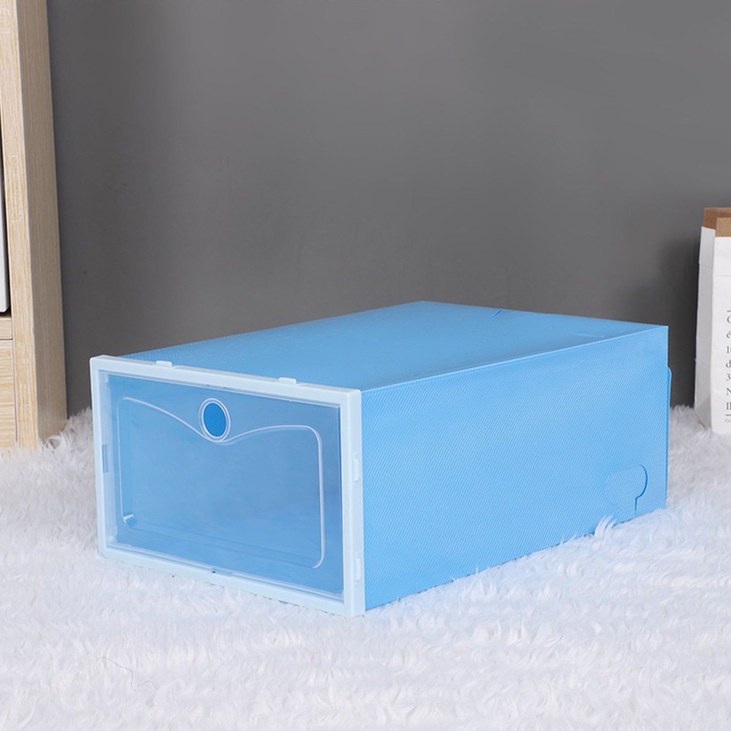 1 Layer Plastic Shoes Storage Box, Stackable Shoe Storage (1 pc / 32x21x12 CM)