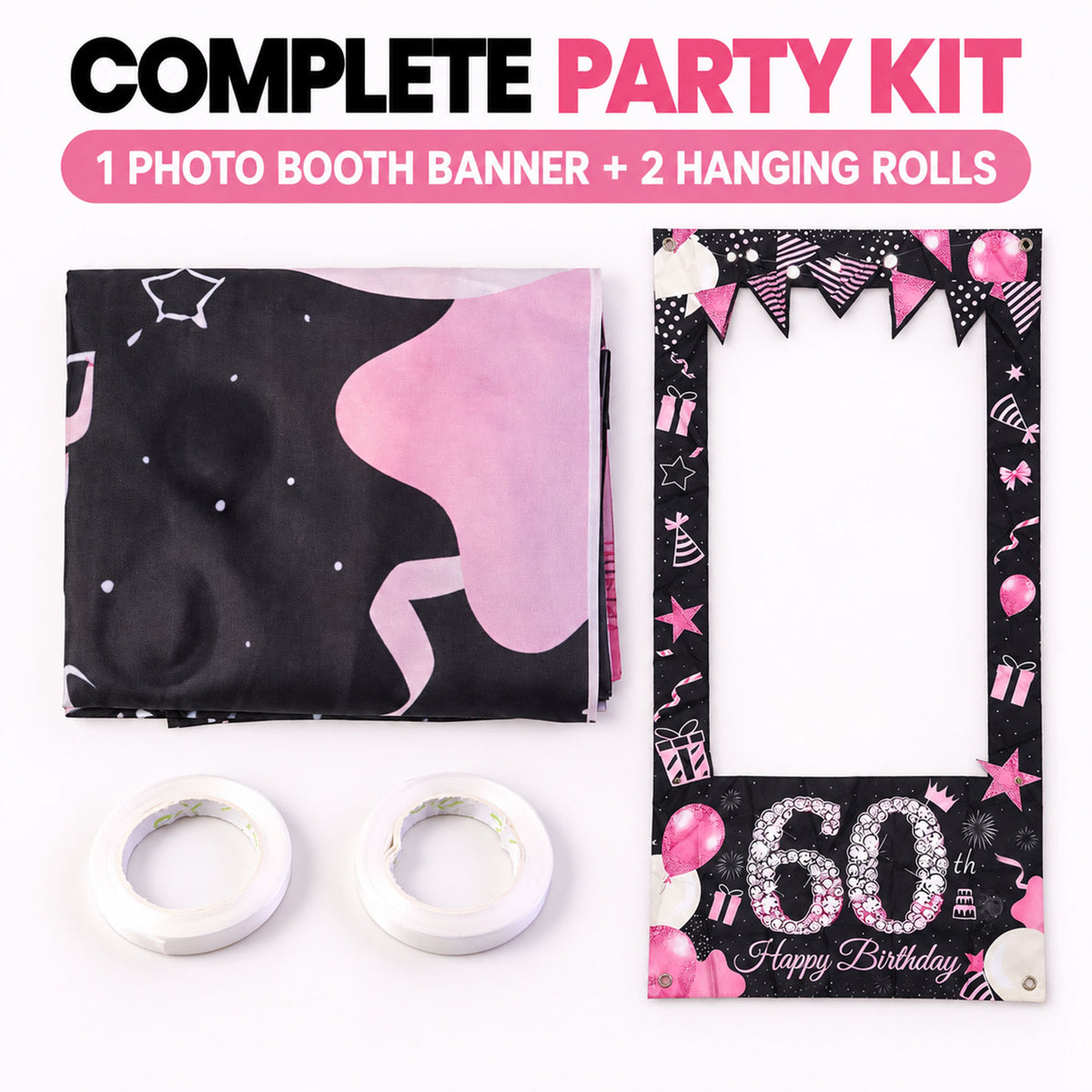 Birthday Photo Booth Backdrop Curtain for Birthday Party Decor (90x180 Cm)