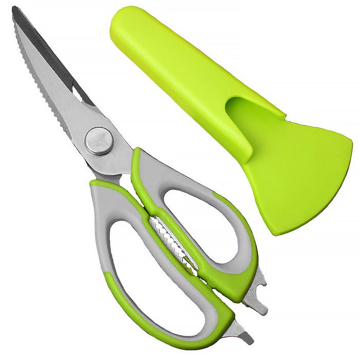 8193 Multi-Purpose Kitchen Shears with Magnetic Holder, Stainless Steel, Red Multifunction Heavy Duty and Kitchen Scissors