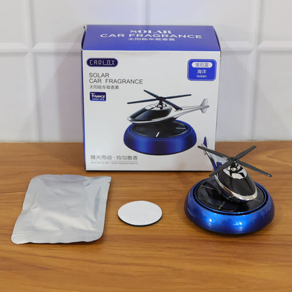 Solar Helicopter Car Dashboard Air Freshener Rotating Perfume Decor