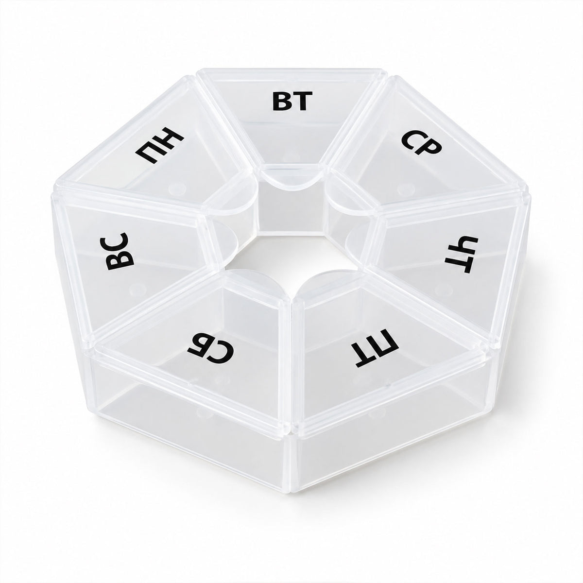 Medicine Pill Box with Clear Flip Lids for Weekly Travel Storage (7 Compartment)