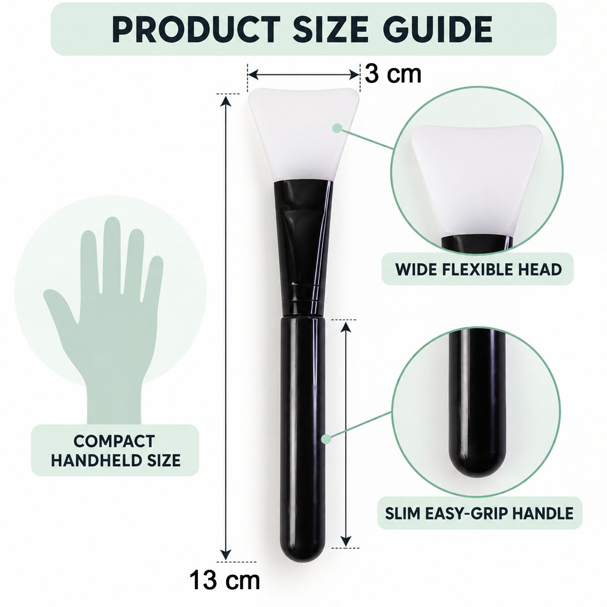 Silicone Face Mask Brush with Flexible Head for Even Skincare Application (1 Pc)