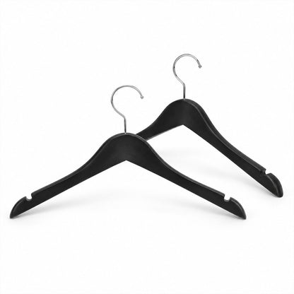 Black Clothes Hangers with Swivel Hook for Shirts and Blazers (2 Pc)