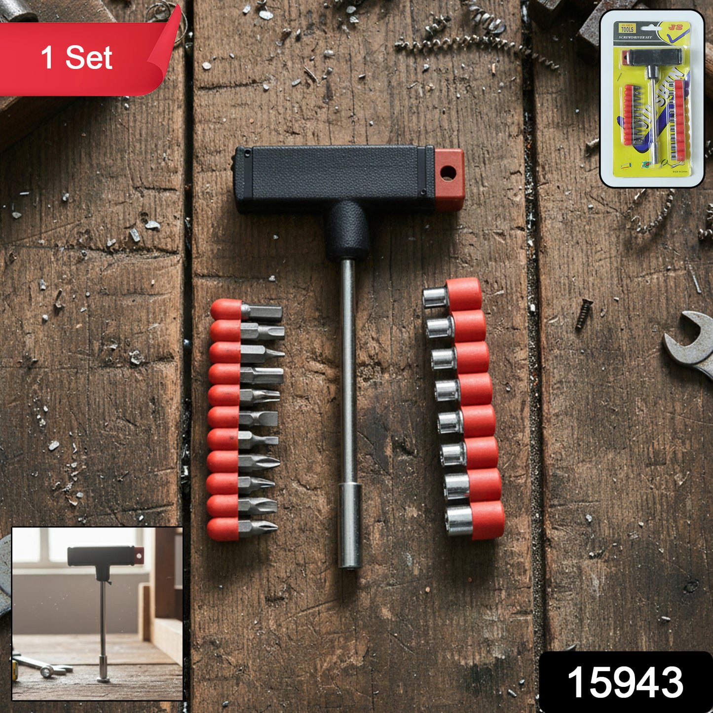 DeoDap T Handle Screwdriver Set with 20 interchangeable heads