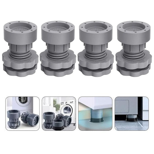 Plastic Washing Machine Vibration Feet , Adjustable Highly Non-Slip Support Anti Vibration Walk  Shock Absorber Noise Cancelling Furniture Lifting Base (4 Pcs Set)