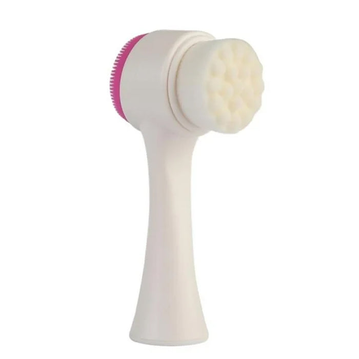 12955 2 in 1 Facial Brush Cleansing | Manual Face Scrubber | Silicone Double-Sided Face Wash Brush for Sensitive, Delicate, Dry Skin (1 Pc)