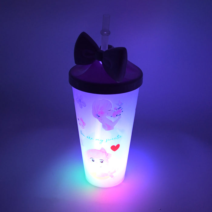 LED Light Unicorn Water Bottle with Straw & Lid for Kids