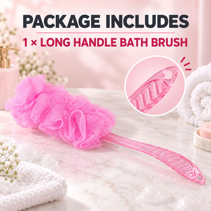 Long Handle Back Scrubber for Bathroom Shower, Body Loofah Brush 45 Cm (1 Pc)