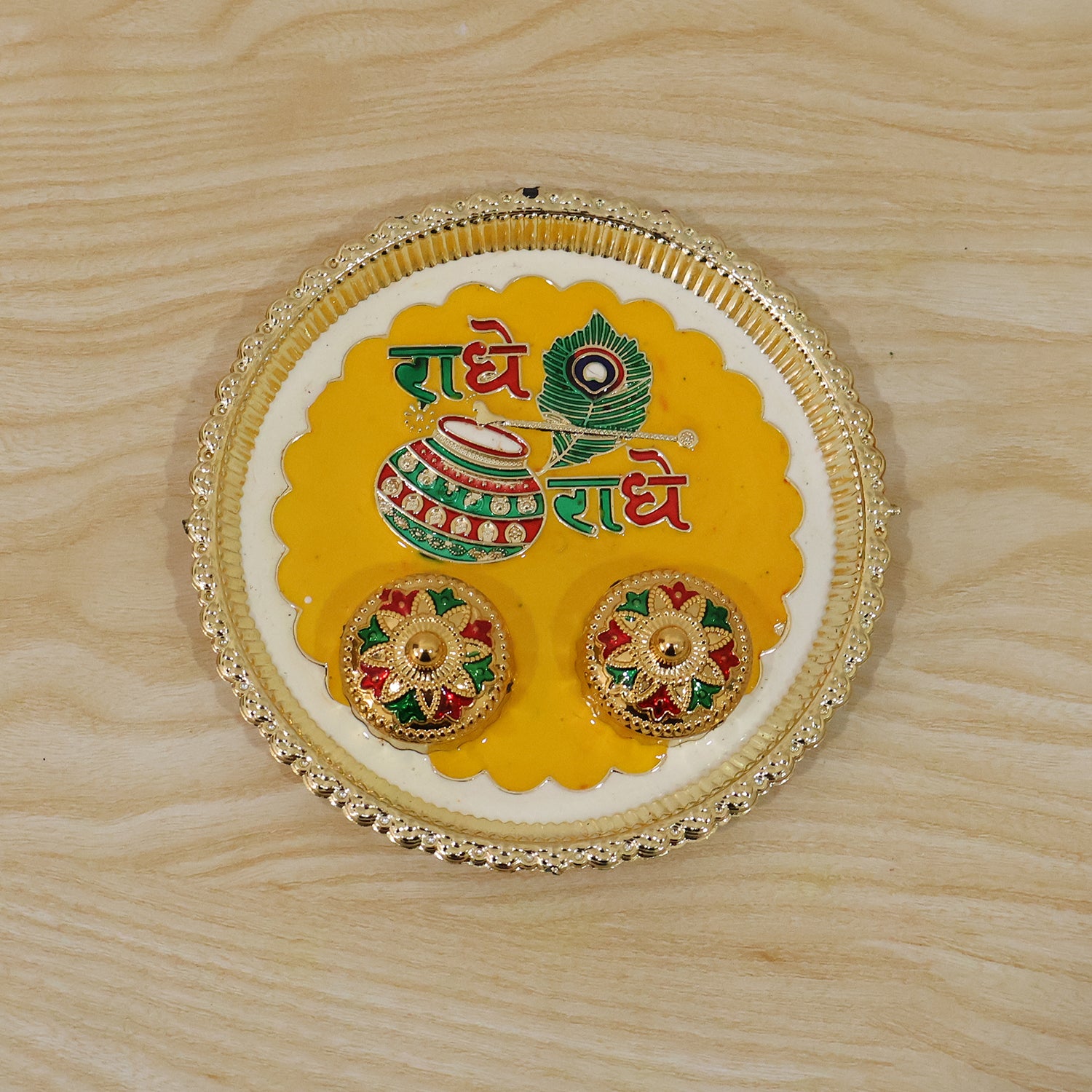 Traditional Kumkum Pooja Thali Set for Puja Rituals and Festivals (1 Pc)
