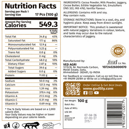 Desi Jaggery Marble Milk Chocolate with Natural Sweetness Premium Chocolate Bar (100Gm)
