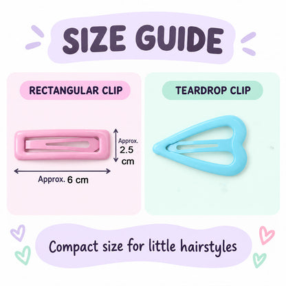 Hair pins size guide