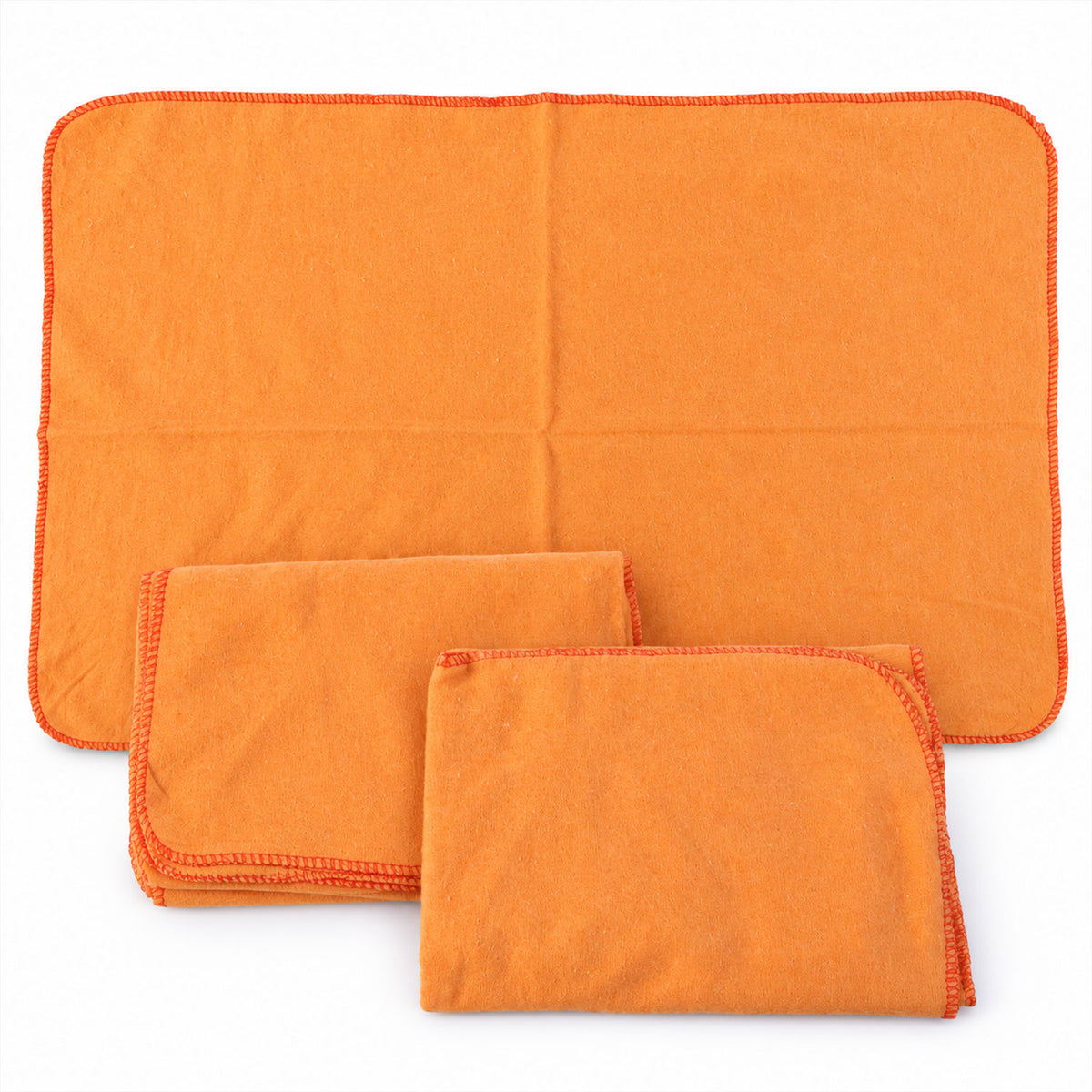 Orange Cotton Multipurpose Duster Cloth for Car and Home (3 Pc, 48 x 74 Cm)
