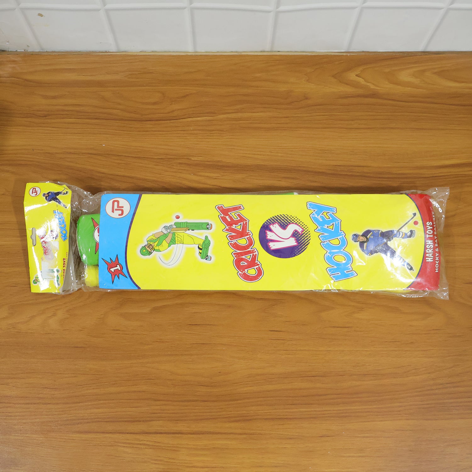 Combo of Light Weight Plastic Bat, Ball & Hockey for Kids, Boys, Indoor, Outdoor Play