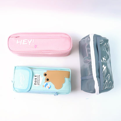 Printed Multipurpose Zipper Pencil Pouch - (1 Pc / Mix Design)