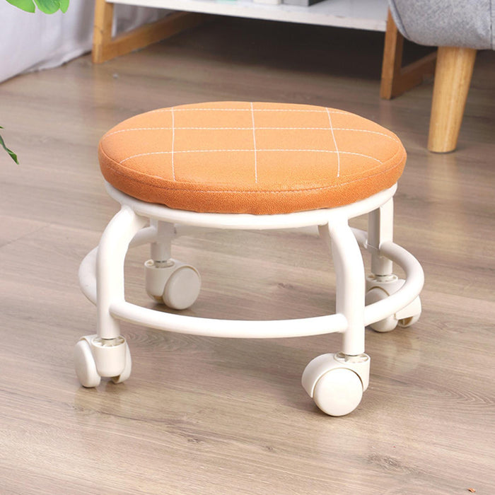 Roller Seat Stool Low Height Rolling Stool Multifunctional Small Household Movable Mini Stool Pulley Wheel Stool for Garage Home Library (1 Pc)