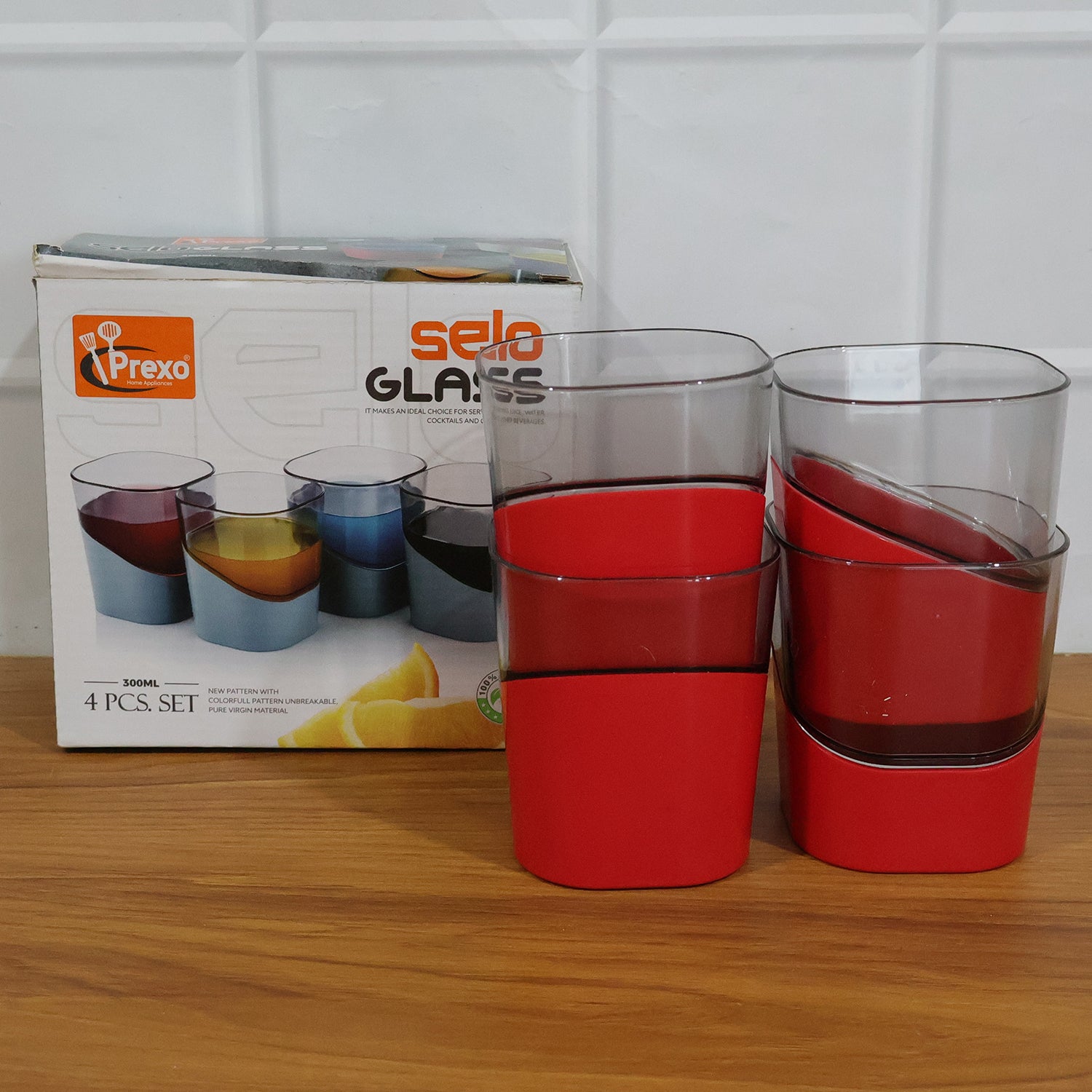 grip base plastic glass set for kitchen