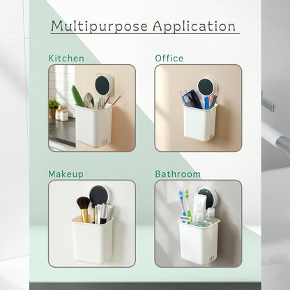 Wall Mounted Bathroom Storage Organizer Cup Set (2 Pc Set)