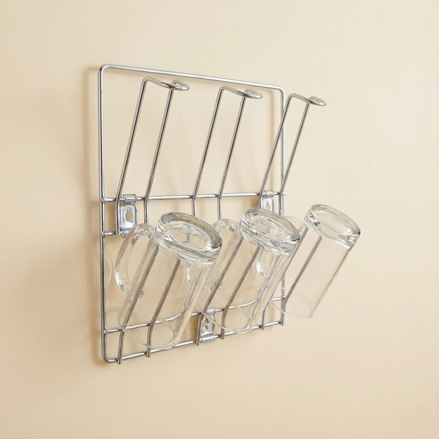 Stainless steel wall-mounted cup rack