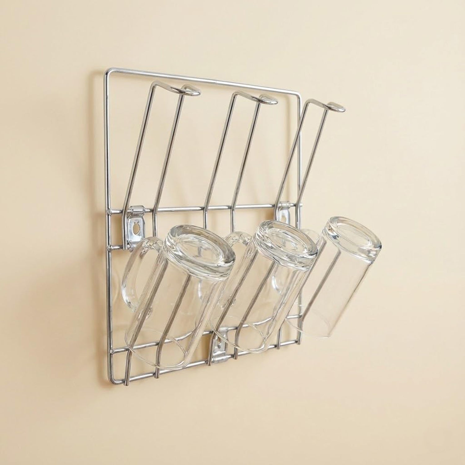Stainless steel wall-mounted cup rack