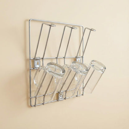 Stainless steel wall-mounted cup rack