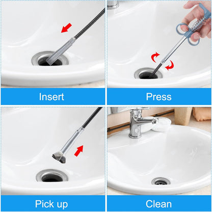 Flexible Spring Drain Cleaning Tool with Hand Grip (1 Pc / 57 Cm)