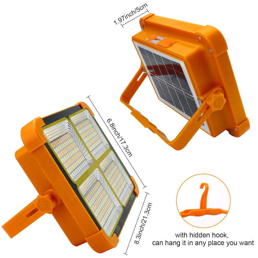 Solar LED Flood Light with Power Bank - High Brightness & Portable