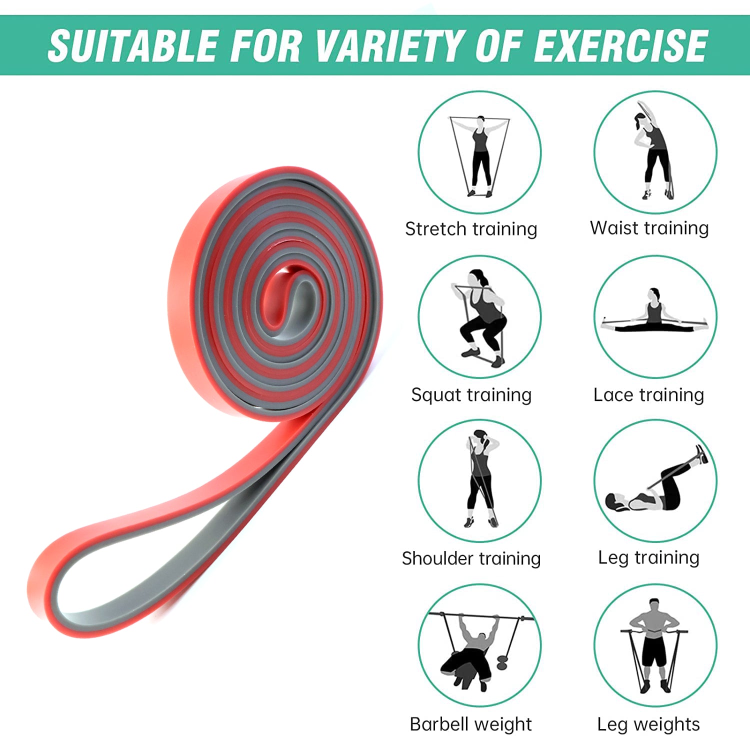 Heavy-Duty Resistance Exercise Band  2080×13 mm