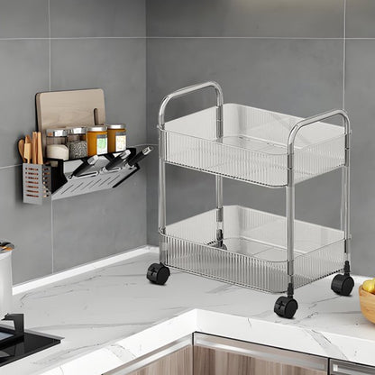 2 Layer Multipurpose Storage Trolley with Wheels (1 Pc)