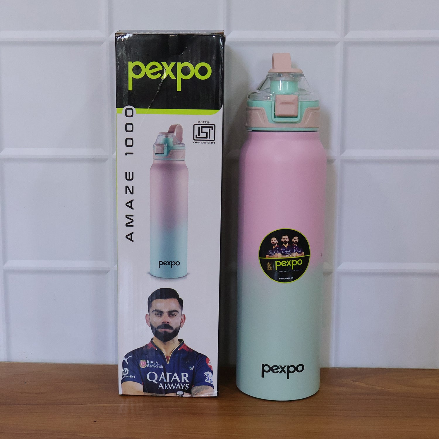 Pexpo Amaze Hot & Cold Insulated Stainless Steel Water Bottle - 1000 ML