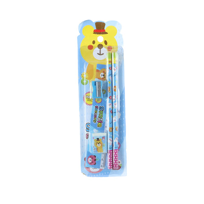 Cartoon Wooden Pencil Set – 5-in-1 Kids Stationery | Writezo