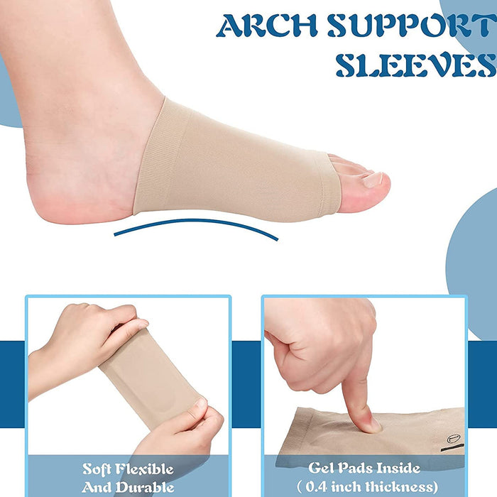13022 Foot Arch Support for Men & Women | Medial Arch Support for Flat Feet Correction Sleeve with Cushion | Plantar Fasciitis Leg Foot Pain Relief Product | Foot Care for Orthopedic Shoes Slippers, (1 Pair)