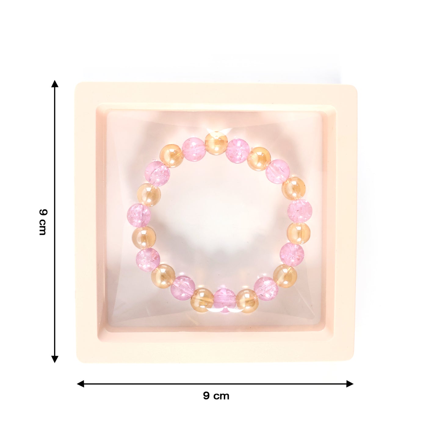 Elegant Dual-Tone Crystal Beaded Stretch Bracelet (1 Pc)