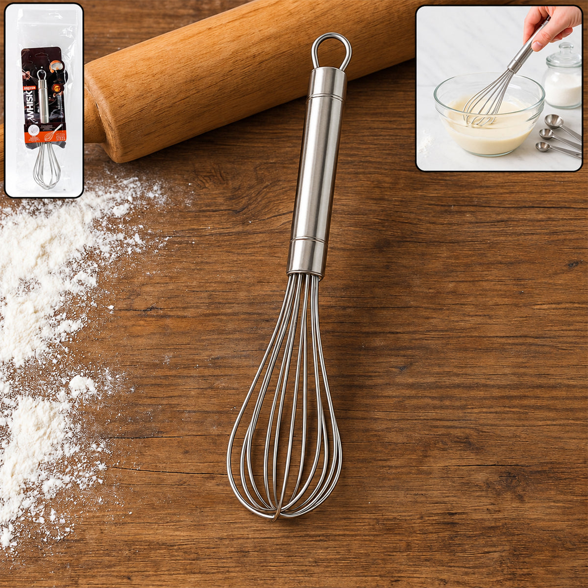 Stainless Steel Small Hand Whisk – Durable & Compact Kitchen Tool