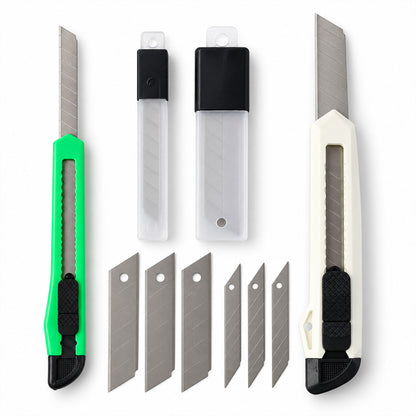 Office Paper Cutter Knife Set with Extra Blades for Parcel Opening (1 Set)