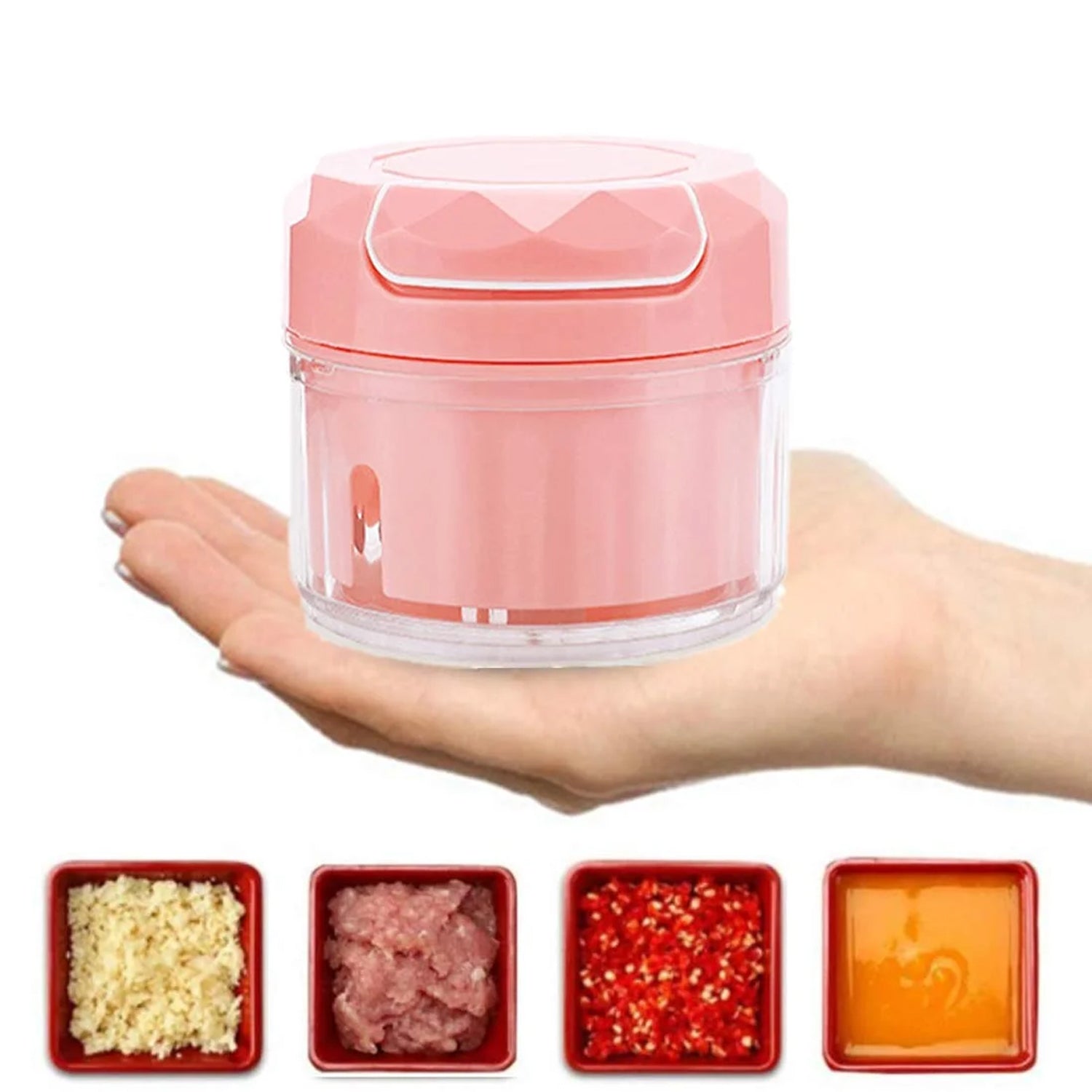 Manual Mini Food Processor Vegetable Chopper Hand Pull String Onion Chopper (1 Pc)