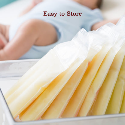 Empty FERVENT breastmilk storage pouch, highlighting its wide neck for easy filling.