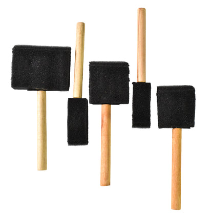 Multipurpose Sponge Brushes for Painting with Wooden Handles (5 Pcs Set)