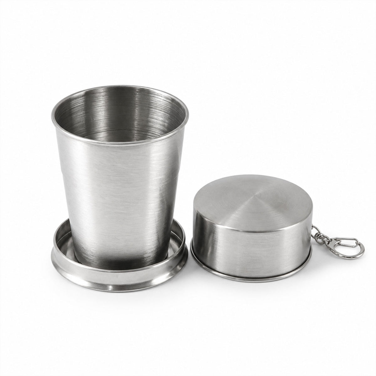 Folding Camping Cup – Stainless Steel Portable with Keychain | hydrozilla