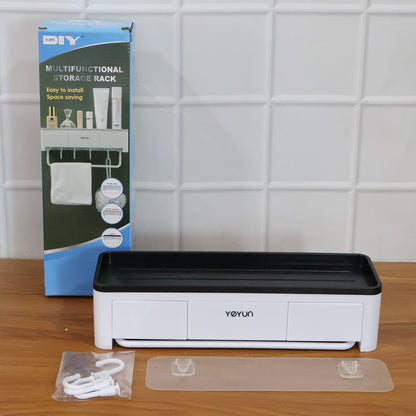 Wall Mounted Multifunctional Bathroom Storage Rack (1 Pc)